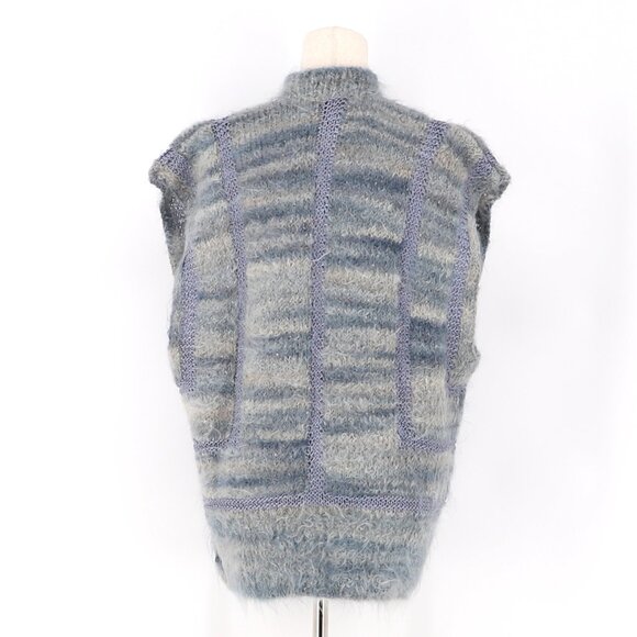 VINTAGE SHEILA RAYMOND Fuzzy Cardigan Vest Mohair Blend Size S - Picture 4 of 5